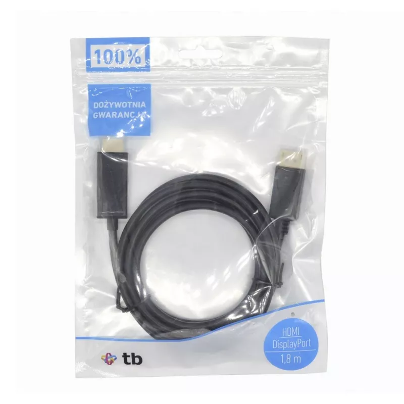 DisplayPort-naar-HDMI-kabel TB AKTBXVDMHMDP18B 1,8 m, zwart