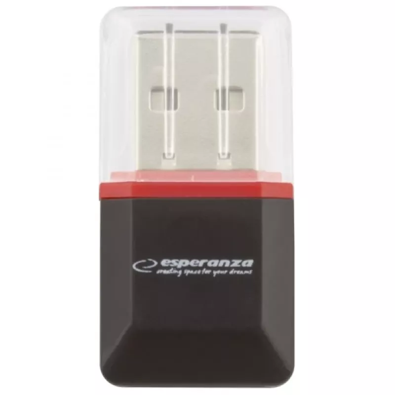 Esperanza EA134K kaartlezer zwart, zilver, transparant USB 2.0