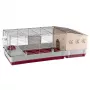 Kooi Ferplast Krolik 140 Plus voor konijnen, grijs/rood, B1420×T600×H500 mm, metaal/kunststof