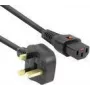 Netkabel ACT PC980 — UK-stekker naar C13 IEC Lock, 2 m, 230 V 10 A, zwart
