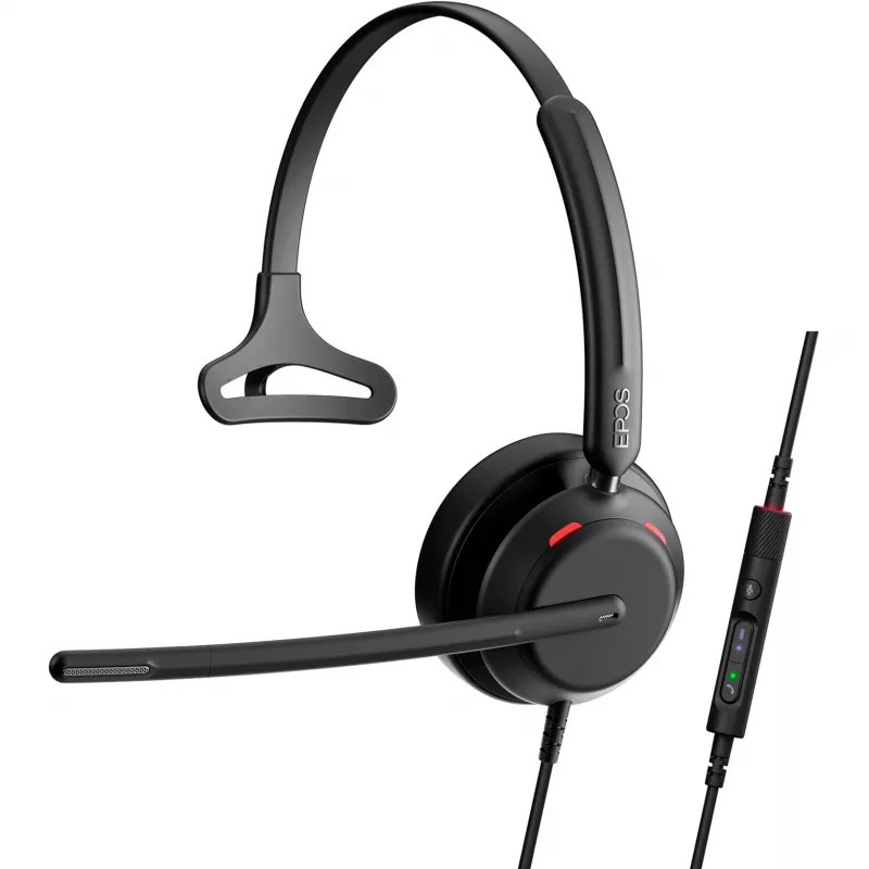 Epos IMPACT 730T, mono-headset, bedraad, MS Teams-gecertificeerd, 3 digitale microfoons, Super-Wideband-technologie
