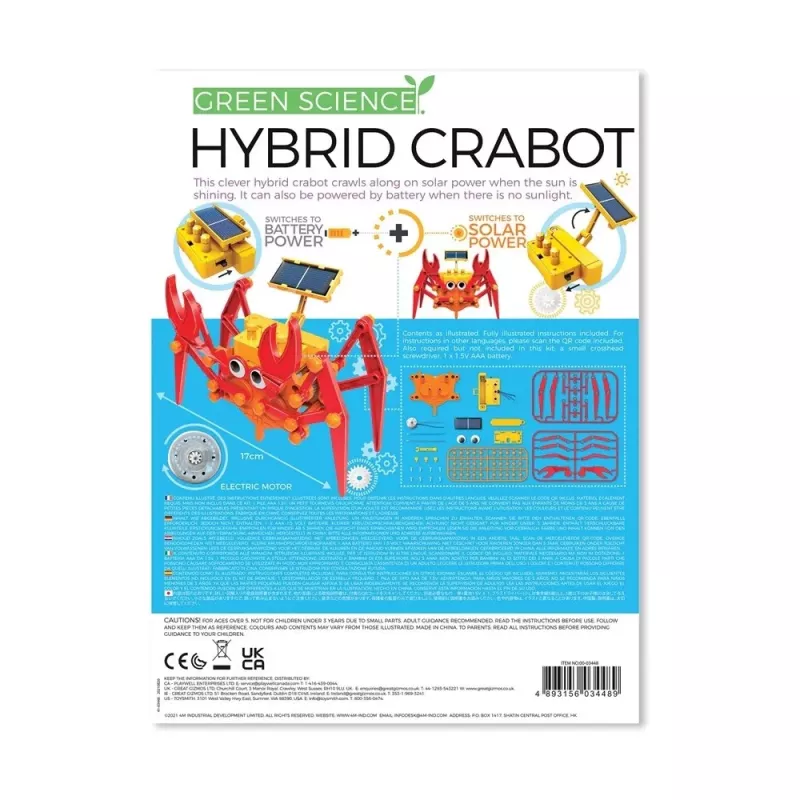 4M groen Science Hybrid Crabot – zonne-energie krabrobot bouwset – voor kinderen vanaf 5 jaar
