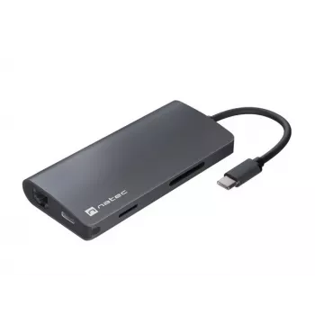 Dockingstation NATEC NMP-2162 USB 3.2 Gen 1 Type-C grijs bedraad