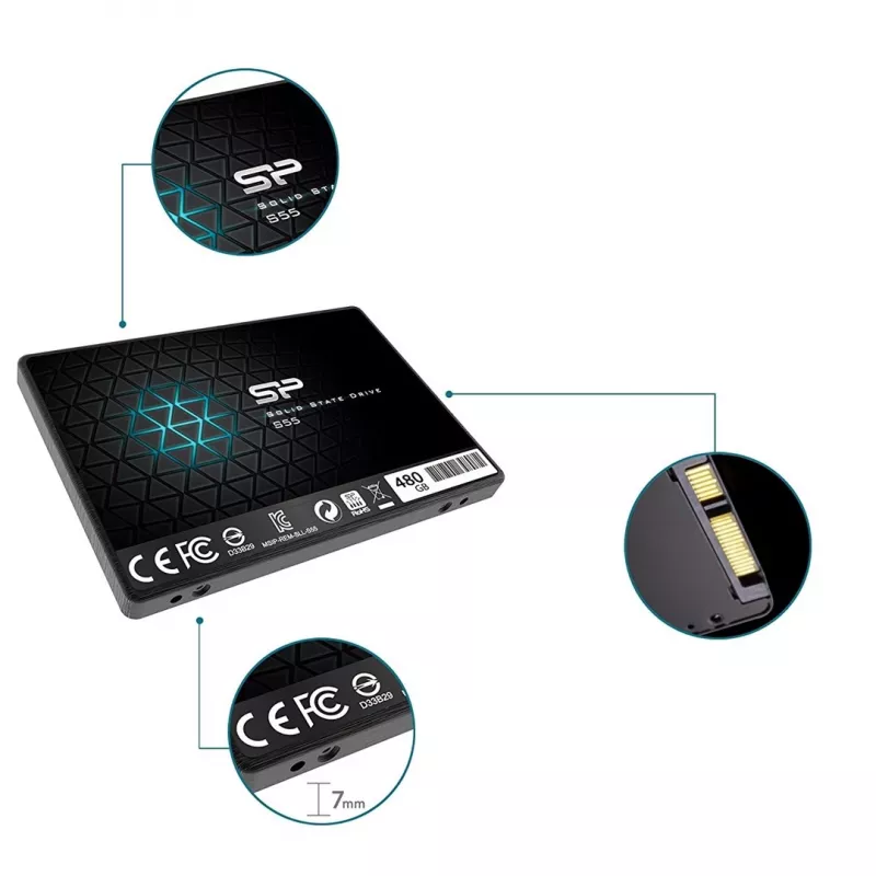 SSD Silicon Power Slim S55 480 GB 2,5 SATA III TLC