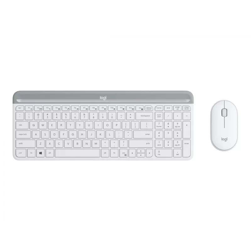 Logitech Slim Wireless Combo MK470 - toetsenbord-muisset - draadloos - 2,4 GHz - Spaans - off-white (920-009199)
