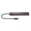 USB-C-hub, 4 poorten 2x USB-A, 2x USB-C, zwart
