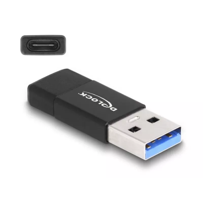 DeLOCK 60001 adapter USB A USB C zwart