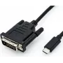 Videokabel-adapter ROLINE 11.04.5831 USB Type-C naar DVI 2m zwart