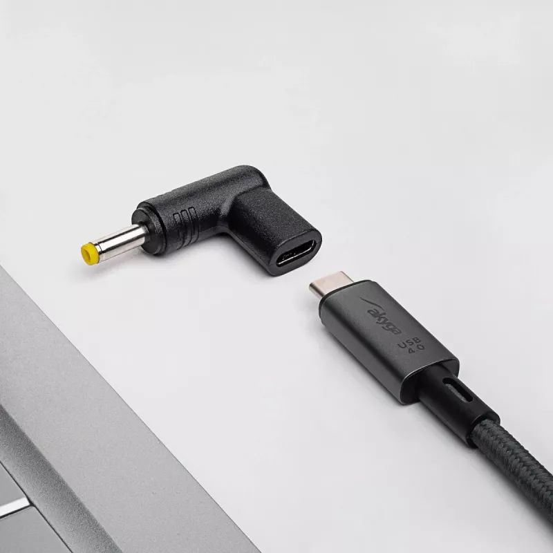 Akyga AK-ND-C04 oplaadadapter USB-C naar DC 4,0 x 1,7 mm voor notebooks, 18,5-20 V, 100 W, voor Lenovo