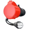 go-e adapter voor Gemini flex 22 kW, CEE rood driefasestroom 32A > huishoudstopcontact (zwart, 30 cm)