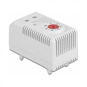 Thermostaat DELOCK 66824, kunststof behuizing, IP20, 30 W, 250 V, 10 A, 43×60×33 mm, grijs/rood
