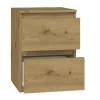 Nachtkastje Top e shop M2 ARTISAN, 2 laden, eikenhout, 300×300×400 mm