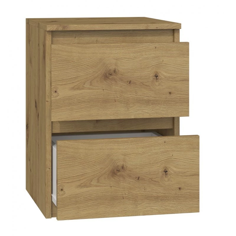 Nachtkastje Top e shop M2 ARTISAN, 2 laden, eikenhout, 300×300×400 mm