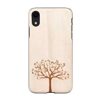 Smartphonehoesje man and wood voor iPhone XR – appelboomhout, zwart oppervlak