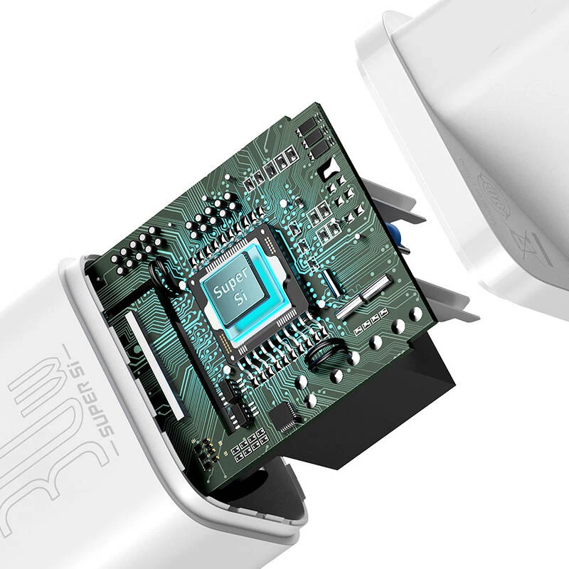 Baseus CCSUP-J02 mobiel apparaat oplader universeel wit AC snelladen