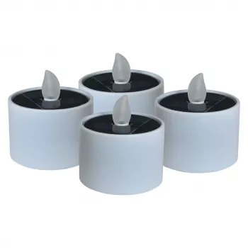 LED-solartheelicht RealPower STL-4, 4-pack, op batterij werkende solar-LED-theelichtjes