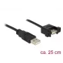 USB-kabel DeLOCK 85462 USB 2.0 0,25 m zwart