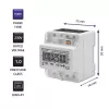Driefasige elektronische energiemeter QOLTEC 50900 400V LCD 4P