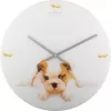 NeXtime klok 8136 Puppy, Ø43 cm, wand, wit/beige