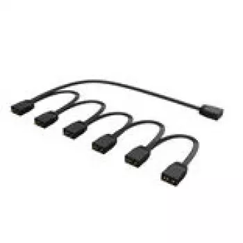 RGB-splitter Akasa AK-CBLD13-85BK 1-naar-6 adresseerbare LED-splitterkabel