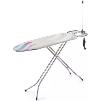 Full-size strijkplank Vileda 167342 — 1200×380 mm oppervlak, max. hoogte 97 cm, opvouwbaar met strijkijzerhouder