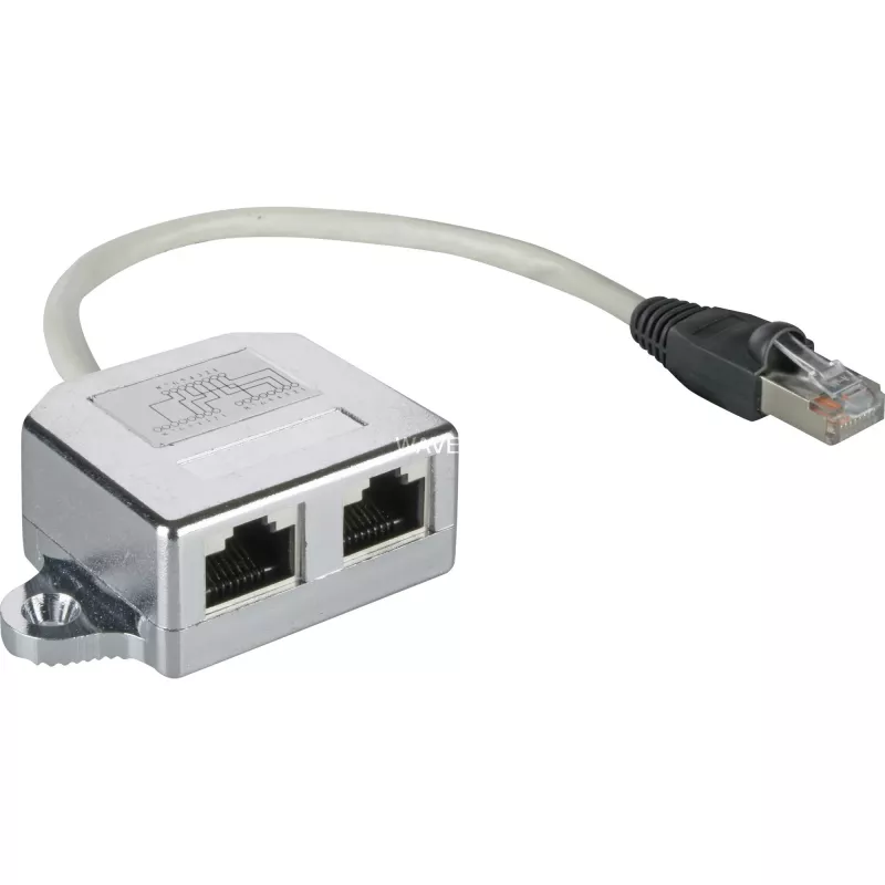 Wentronic Goobay kabelsplitter (Network Doubler), CAT Y-adapter - bedrading 2 x CAT 5 Ethernet, afgeschermd (68908)