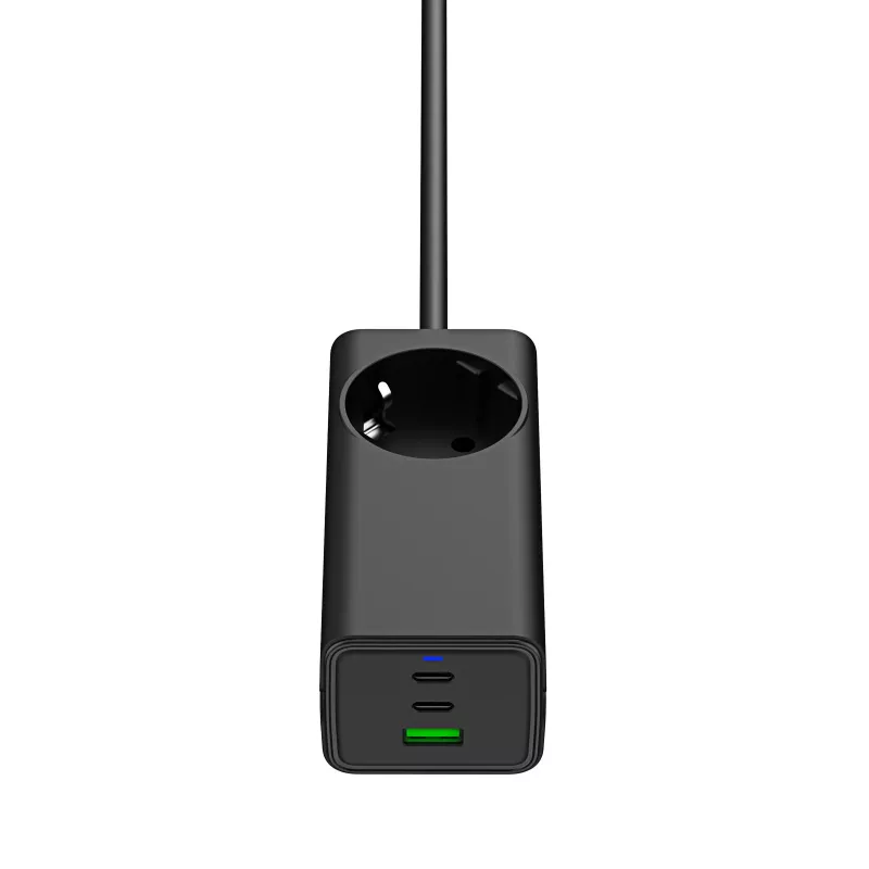 Akyga AK-CH-21 GaN USB-oplader 65 W, 2 x USB-C + USB-A, met stopcontact, 1,5 m, zwart