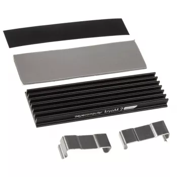 Koellichaam Aqua-Computer kryoM.2 — aluminium/rvs, 70×24×9 mm