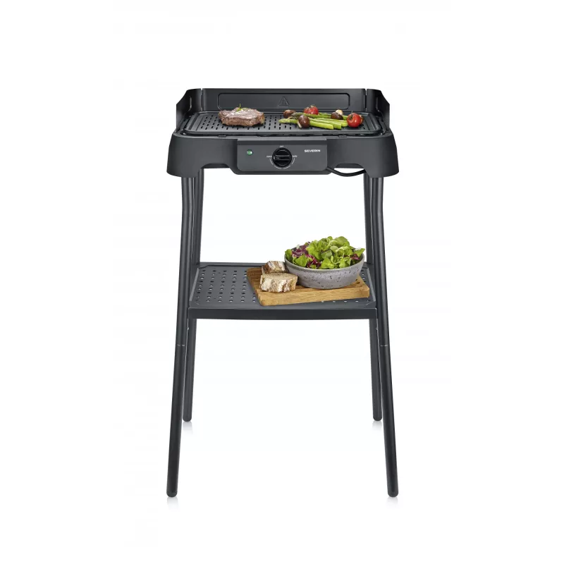 SEVERIN PG 8596 tafel-elektrogrill, 2000 W, rechthoekig rooster, zwart, draaiknop