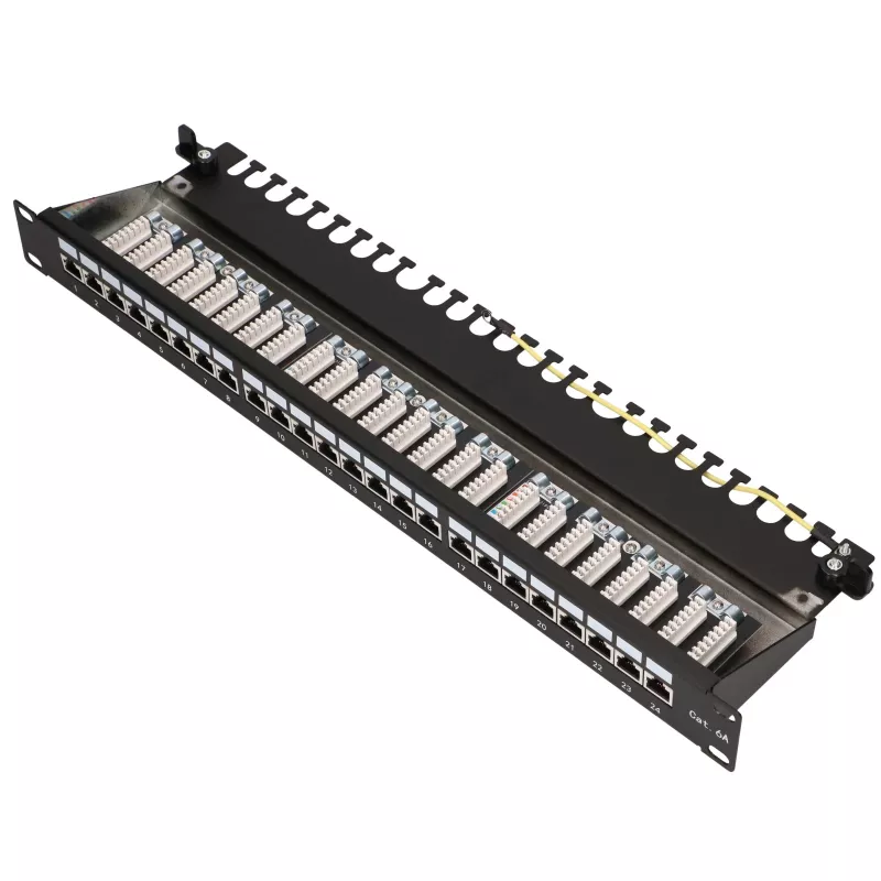 Patchpanel - Extralink CAT6A STP, 24 poorten
