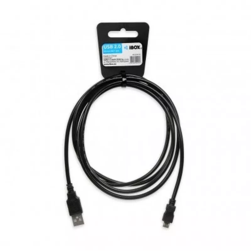 USB A naar Micro-USB B kabel IBOX IKU2M18 1,8 m USB 2.0, zwart, 2 A