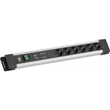 Bachmann CONNECTUS 6xCEE7/3 1xGVS-Plus 1x switch 2,0 m CEE7/7 grijs (BM005924)