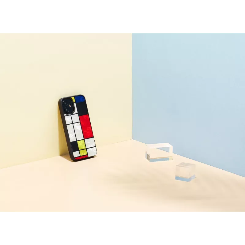 Hoes iKins voor Apple iPhone 12 mini – zwart Mondrian-design