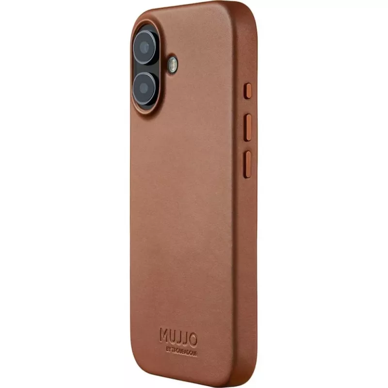 Mujjo Full Leather Case MagSafe hoes voor iPhone 17 bruin
