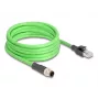 Netwerkkabel DeLOCK M12-kabel D-gecodeerd 4-polig stekker naar RJ45-stekker PUR (TPU) 5 m