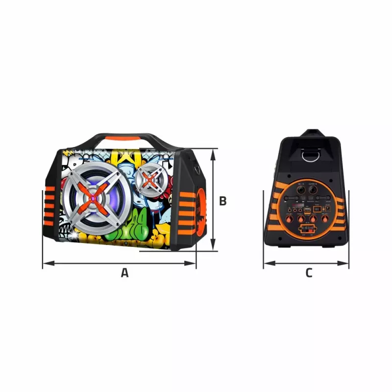 Draagbare luidspreker Manta SPK1005PRO Helios 2, zwart