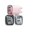 USB- en USB-C 30W GaN-snellader usams CC229 wit — LED-indicator, compact ontwerp