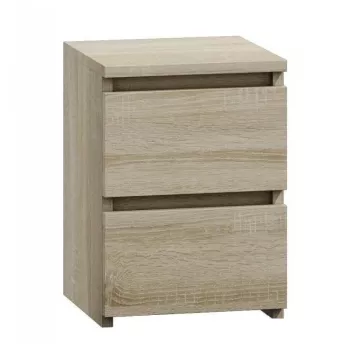 Nachtkastje top e shop M2 SONOMA — nachtkastje met 2 laden, eiken, 300×300×400 mm