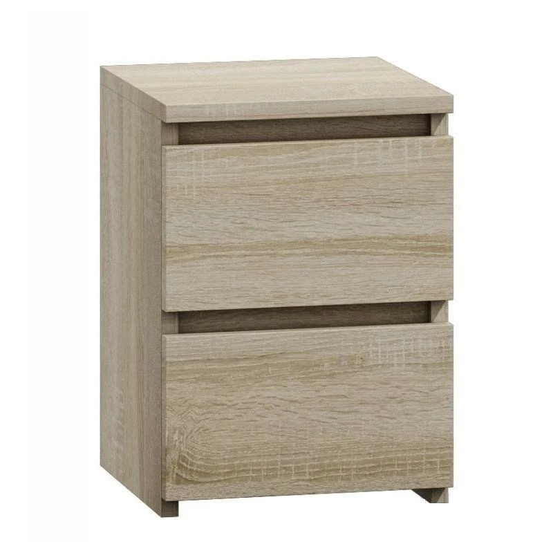 Nachtkastje top e shop M2 SONOMA — nachtkastje met 2 laden, eiken, 300×300×400 mm