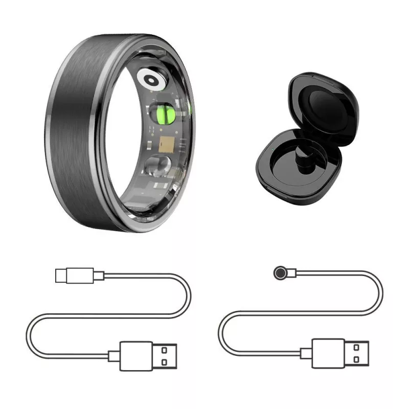 Smart ring Manta SR01BK-57 Black, hartslag en bloedzuurstof, IP68