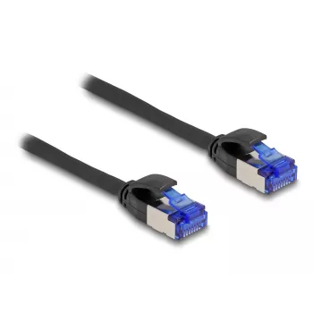 Netwerkkabel DeLOCK RJ45 Cat.6A S/FTP slank 1m zwart