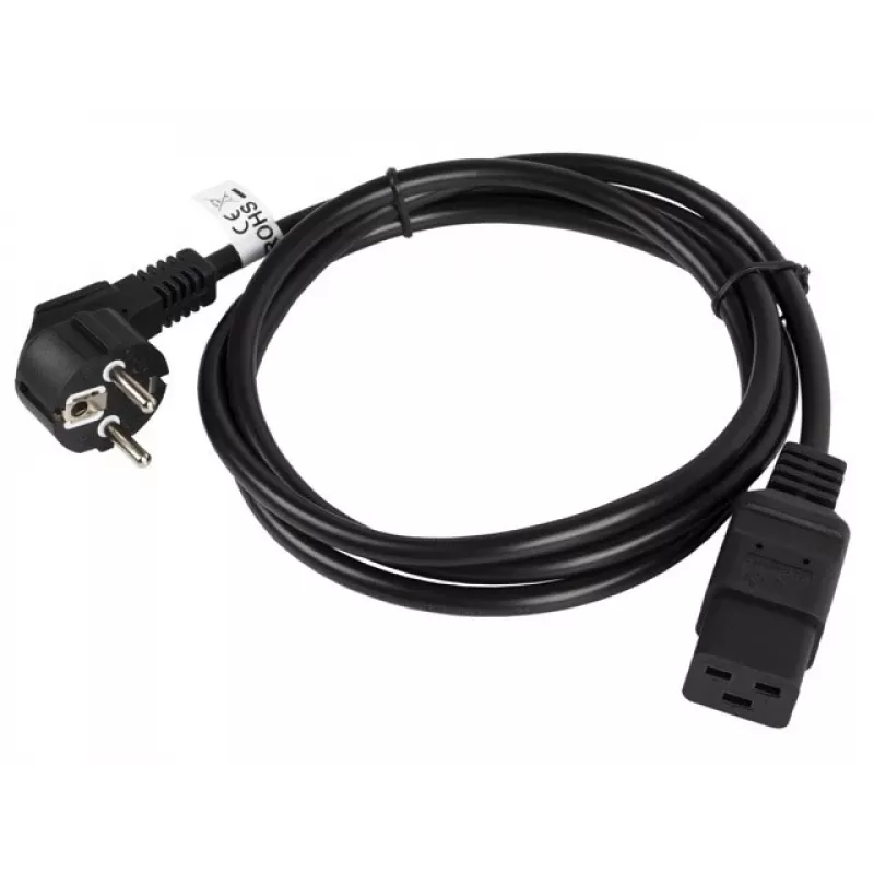 Stroomkabel CEE 7/7 - IEC 320 C19 16A VDE 1,8M zwart