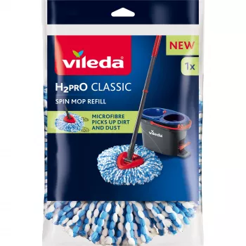 Verwisselbare microvezel mopdoek VILEDA model 178330, blauw/wit, compatibel met Vileda-mops