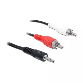 Audiokabel DeLOCK 84942 3m 3,5mm jack naar 2x cinch zwart rood wit