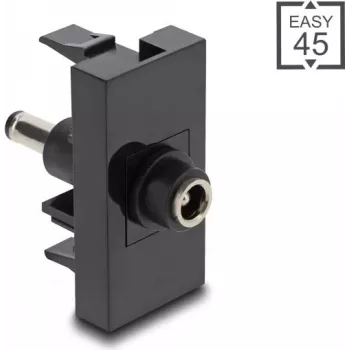 DeLOCK Easy 45 contactdoos zwart bus stekker recht