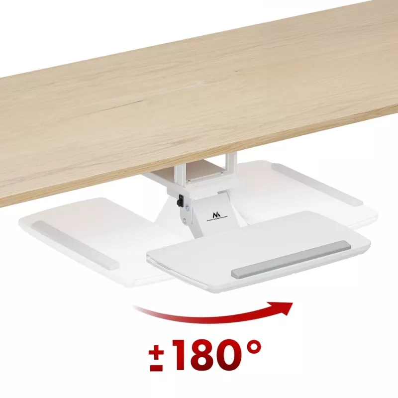 Toetsenbordhouder MACLEAN MC-156 W — verstelbaar plateau onder tafel, max. belasting 5 kg