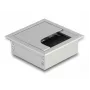 DeLOCK kabeldoorvoer voor tafmontage met borstel 80x80x28mm zilver
