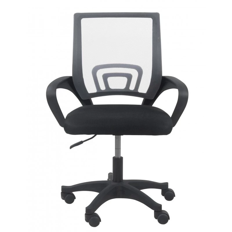 Topeshop FOTEL MORIS SZARY bureaustoel/computerstoel met gevoerde zitting en mesh rugleuning