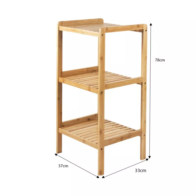 GreenBlue bamboe badkamerkast, 370x330x780mm, 3 planken, GB321
