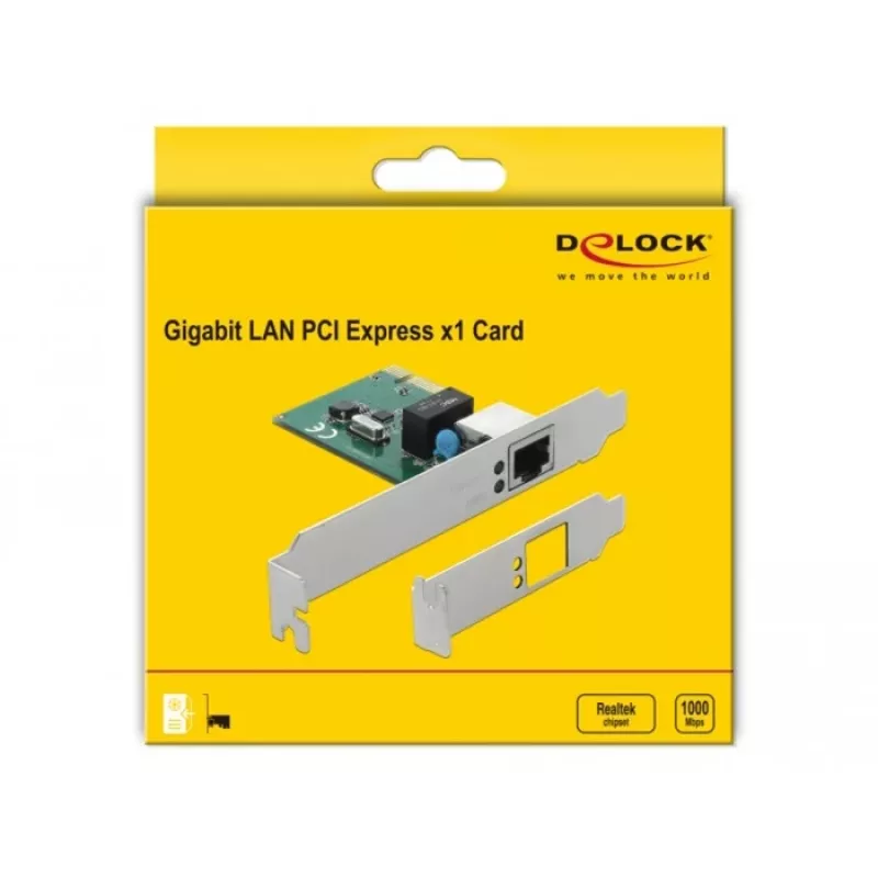 DeLOCK 90381 PCI Express x1 Gigabit LAN-kaart, 1x RJ45, RTL8111